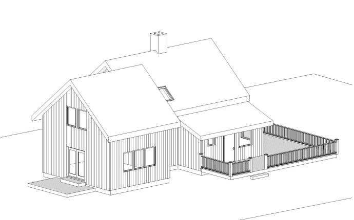 3D tegning av Tilbygg på Råholt